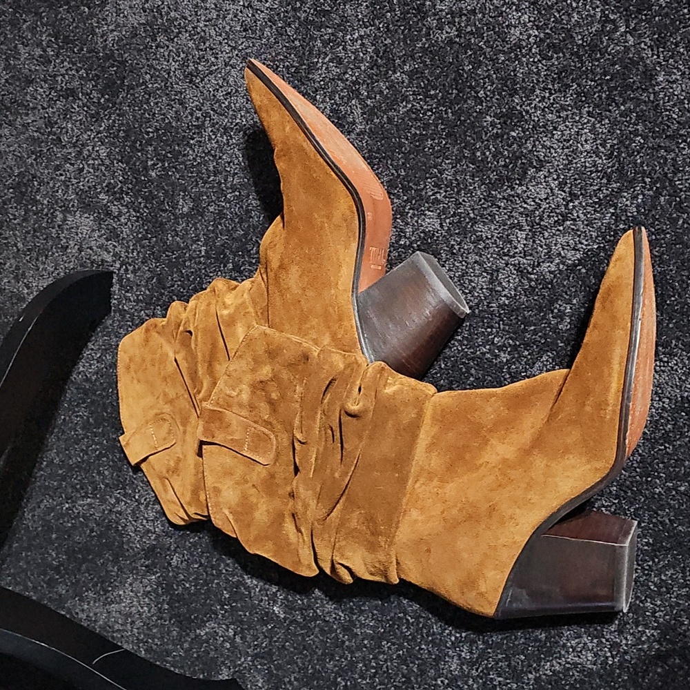 Toral Suede Slouchy Brown Boots - Picture 3 of 7